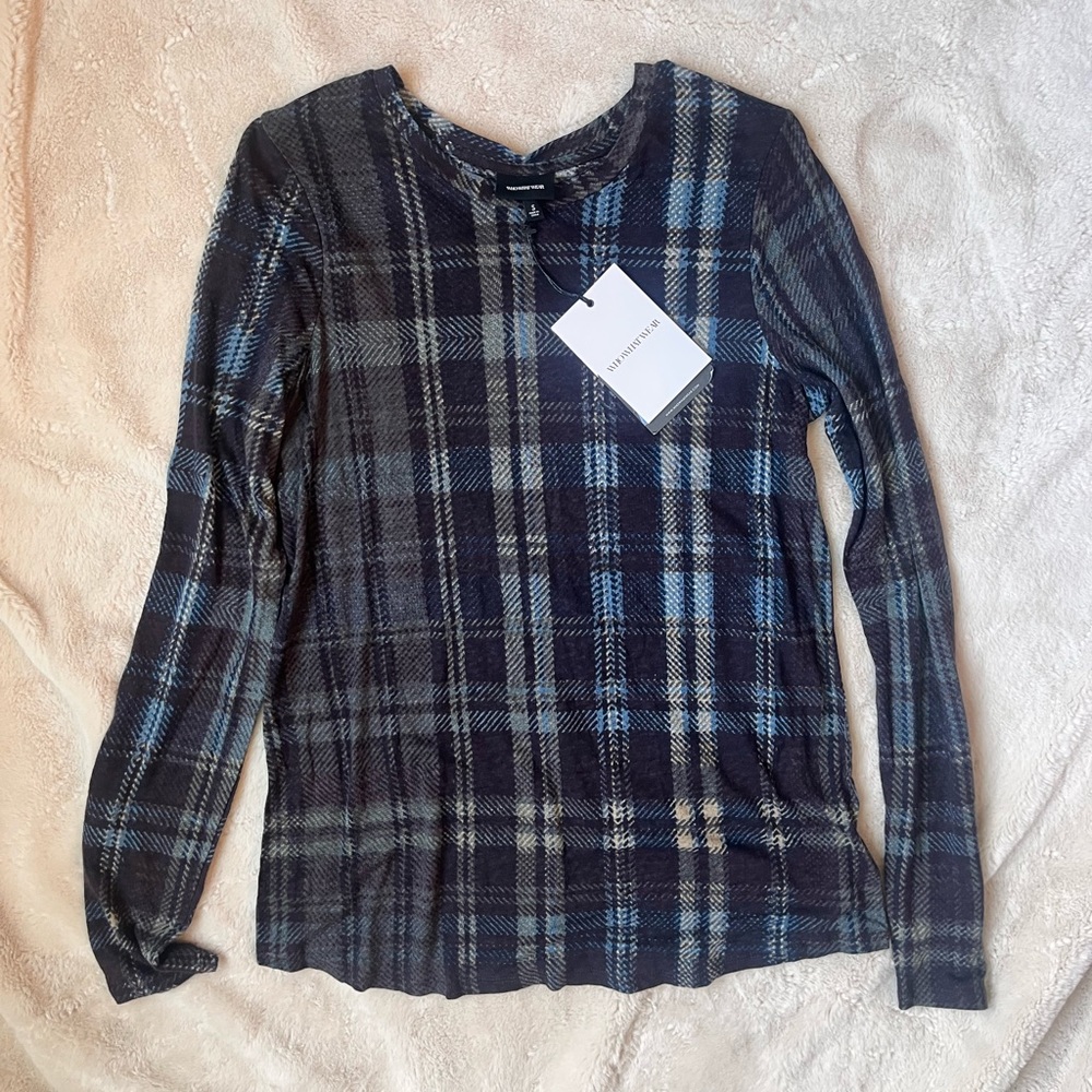 NWT Who What Wear Plaid Tunic Top Women Size Small